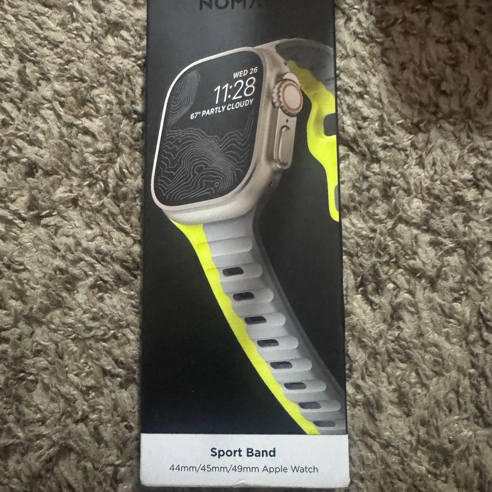 Nomad Gray and Yellow Smartwatch Band for Active Wear